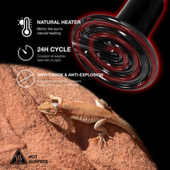 ReptiKing Ceramic Heat Emitter in use warms terrarium evenly without light disruption