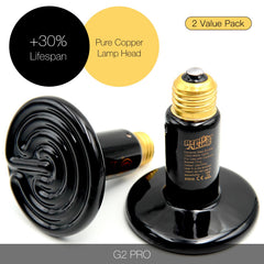 ReptiKing ceramic heat emitter side view highlights bulb shape for focused basking