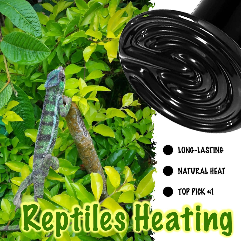 ReptiKing 100W emitter provides wide radiant area suitable for larger terrariums