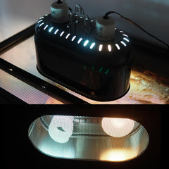 ReptiKing extra-deep aluminum reflector dome concentrates light for efficient visual warmth.