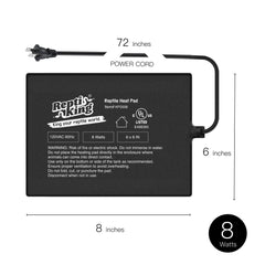 ReptiKing heat pad 6x8 adhesive-back demonstrates secure installation under a tank