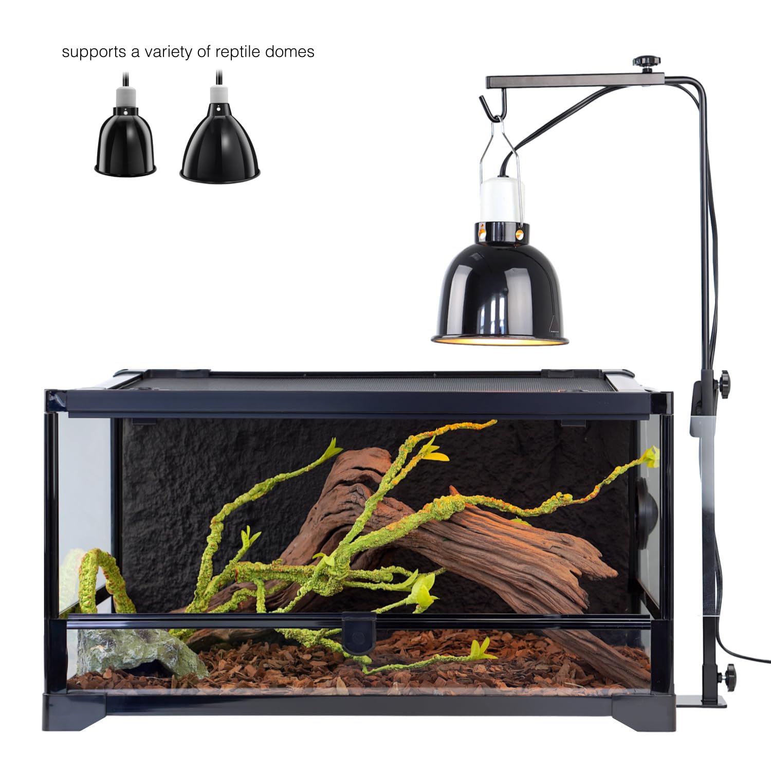 ReptiKing lamp stand angle adjustment enables targeted heat and UVB exposure.
