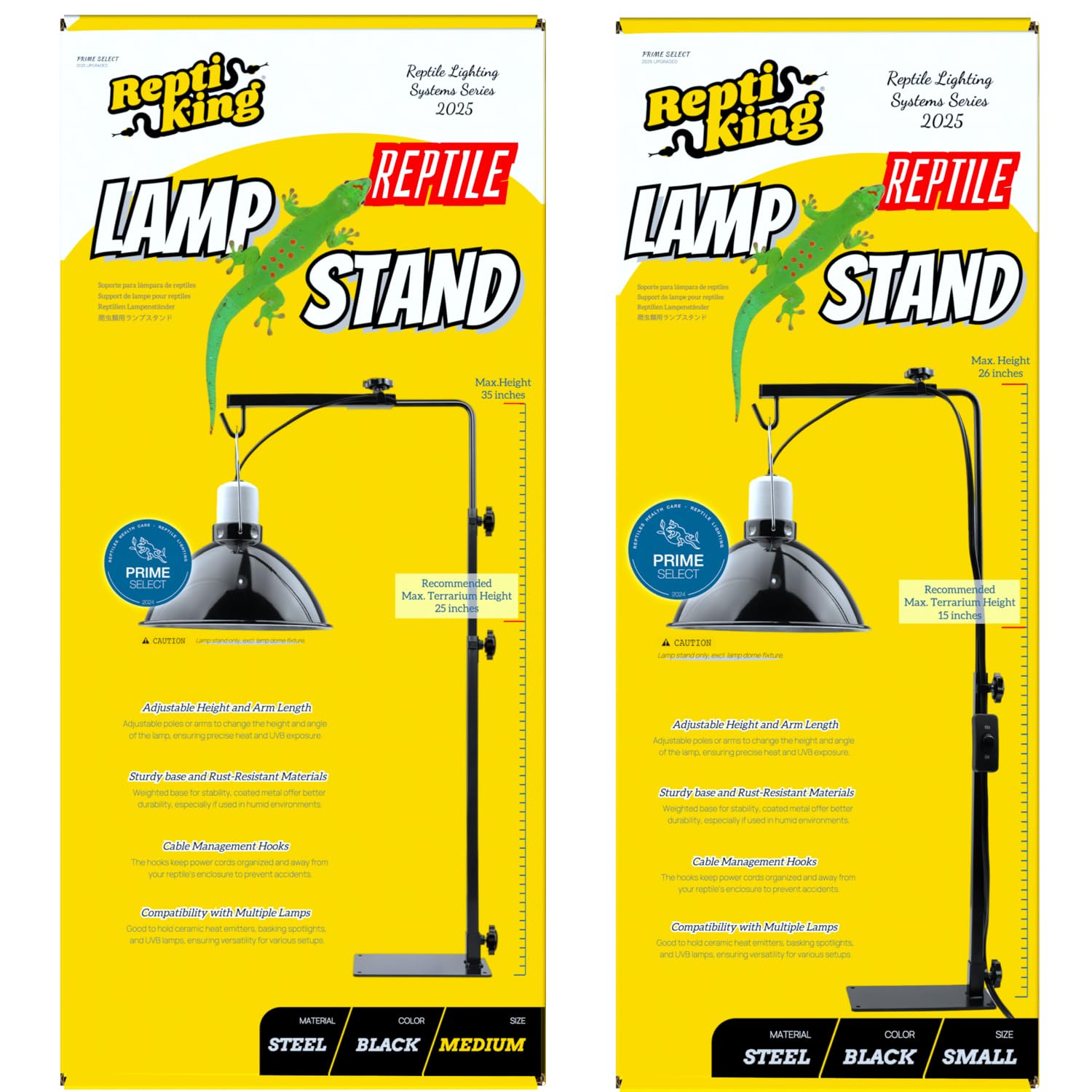 ReptiKing multi-lamp holding capacity supports multiple heat and UVB fixtures.