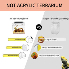 Reptile Growth mini terrarium feeding-port enables easy feeding without escape.