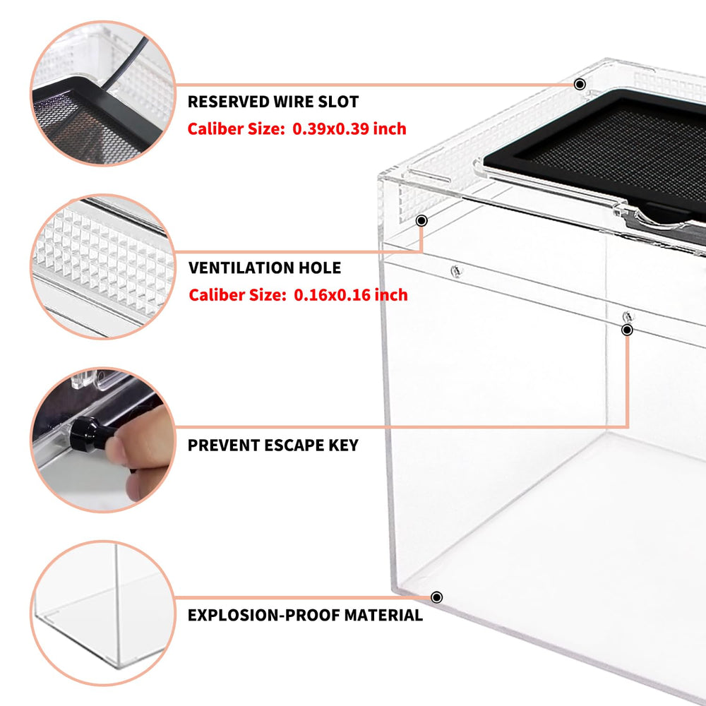 Reptile Growth Mini Terrarium top vent emphasizes airflow for healthier housing