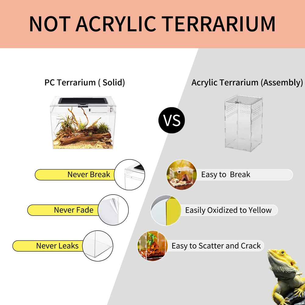 Reptile Growth mini terrarium top ventilation shows safe airflow for pets.