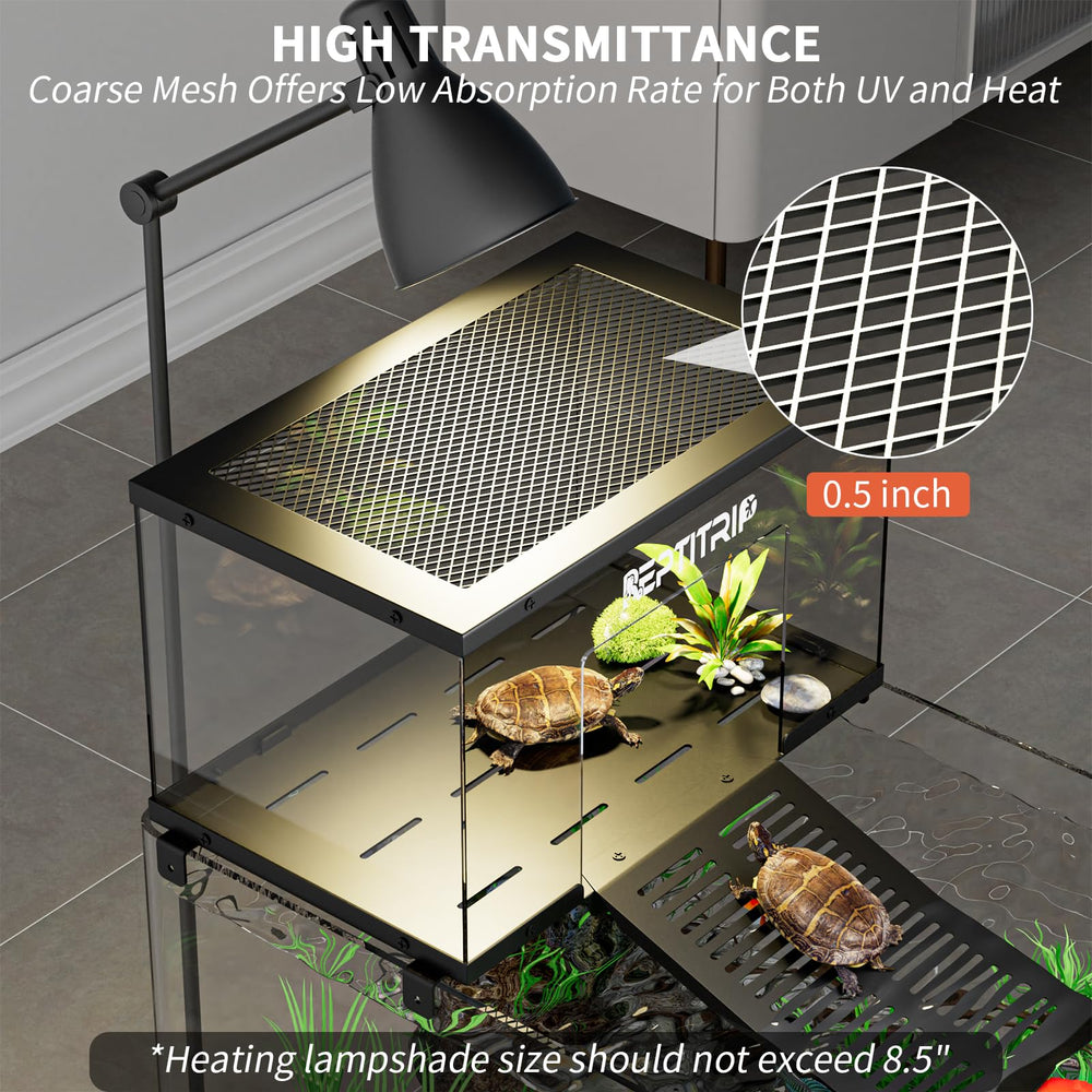 REPTITRIP anti-slip-ramp close-up emphasizes secure grip as turtles climb