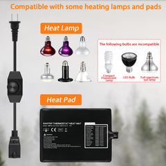 REPTITRIP dimming thermostat for heat lamp delivering controlled warmth