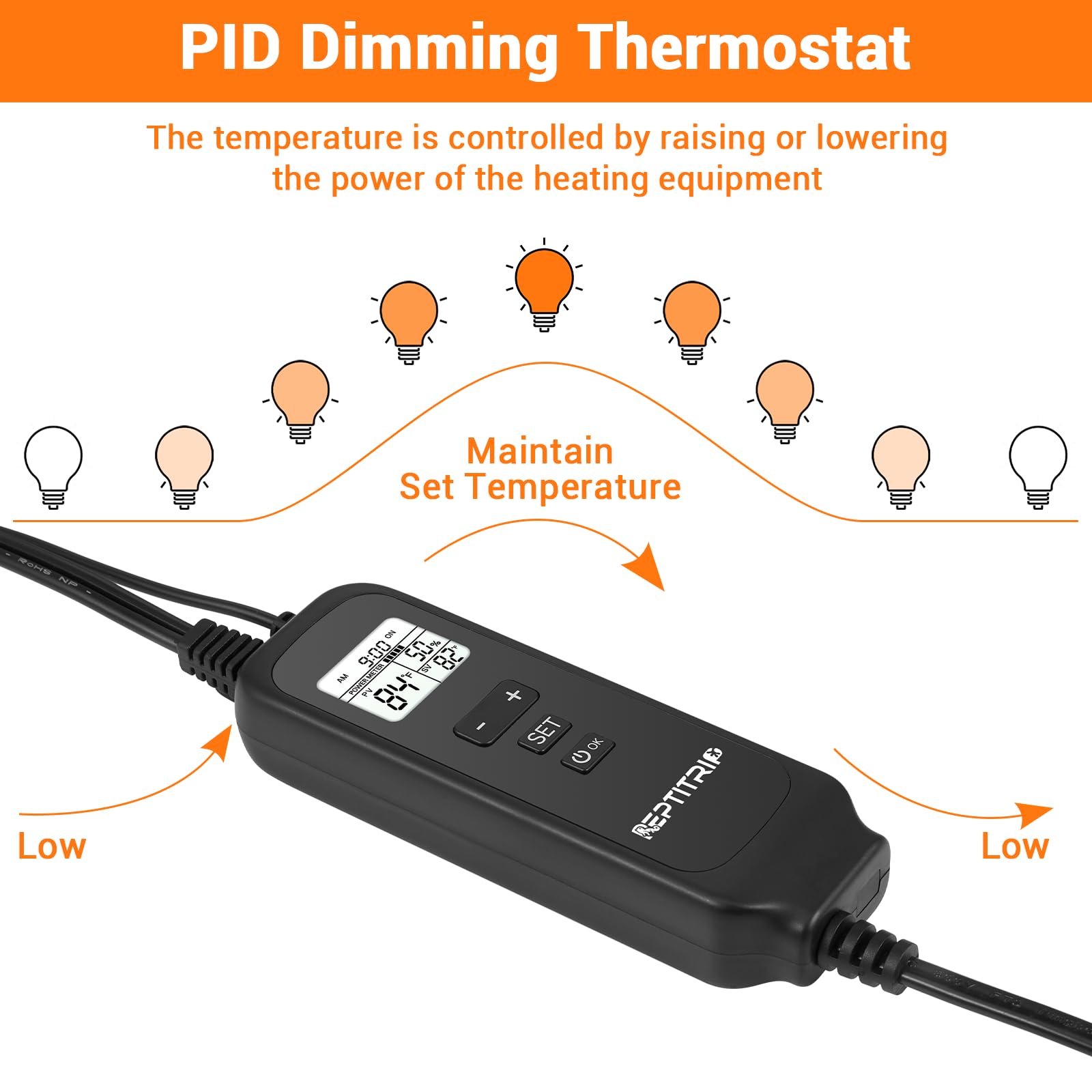 REPTITRIP energy-efficient dimming reduces bulb cycling and waste