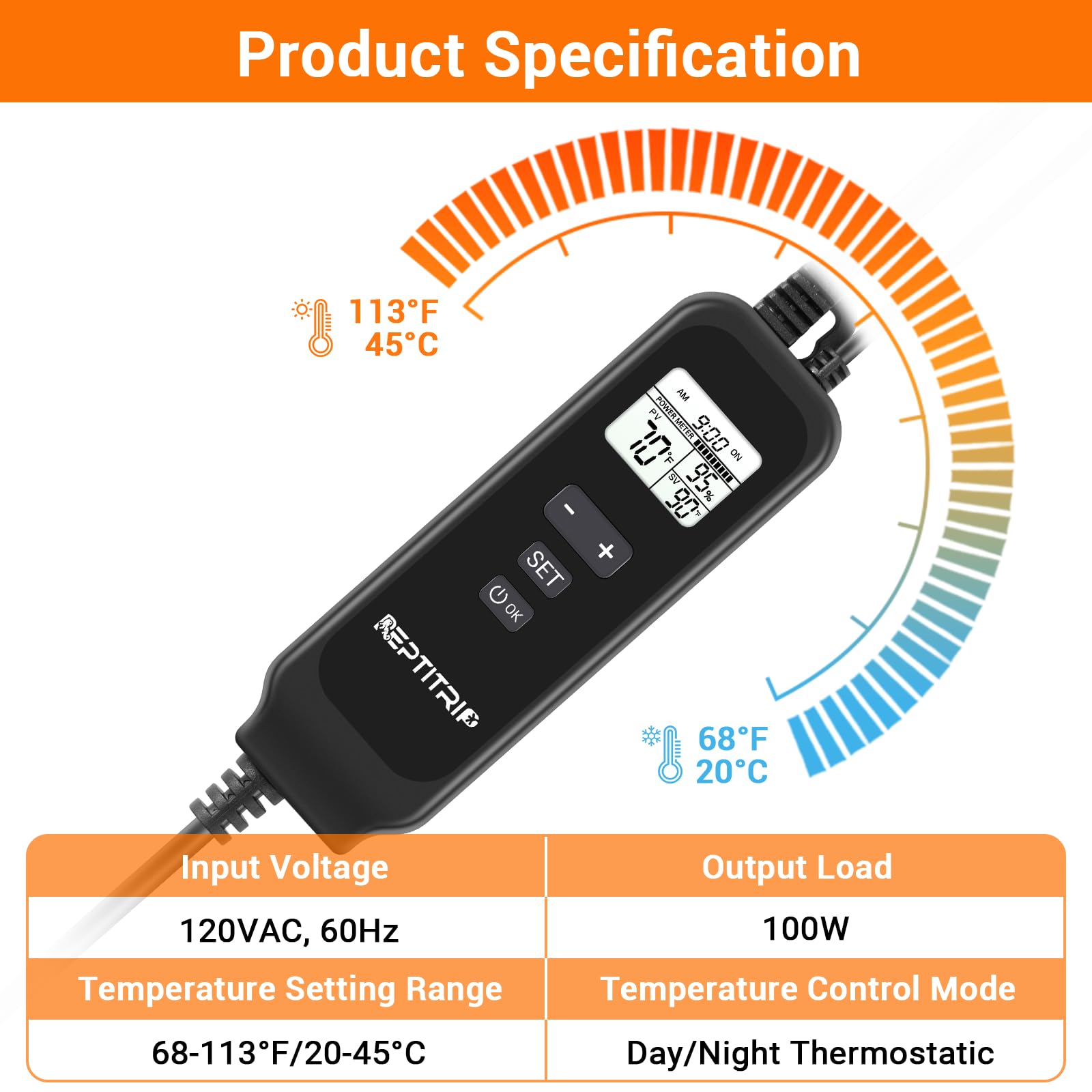 REPTITRIP high-temperature warning sticker signals safe surface temps