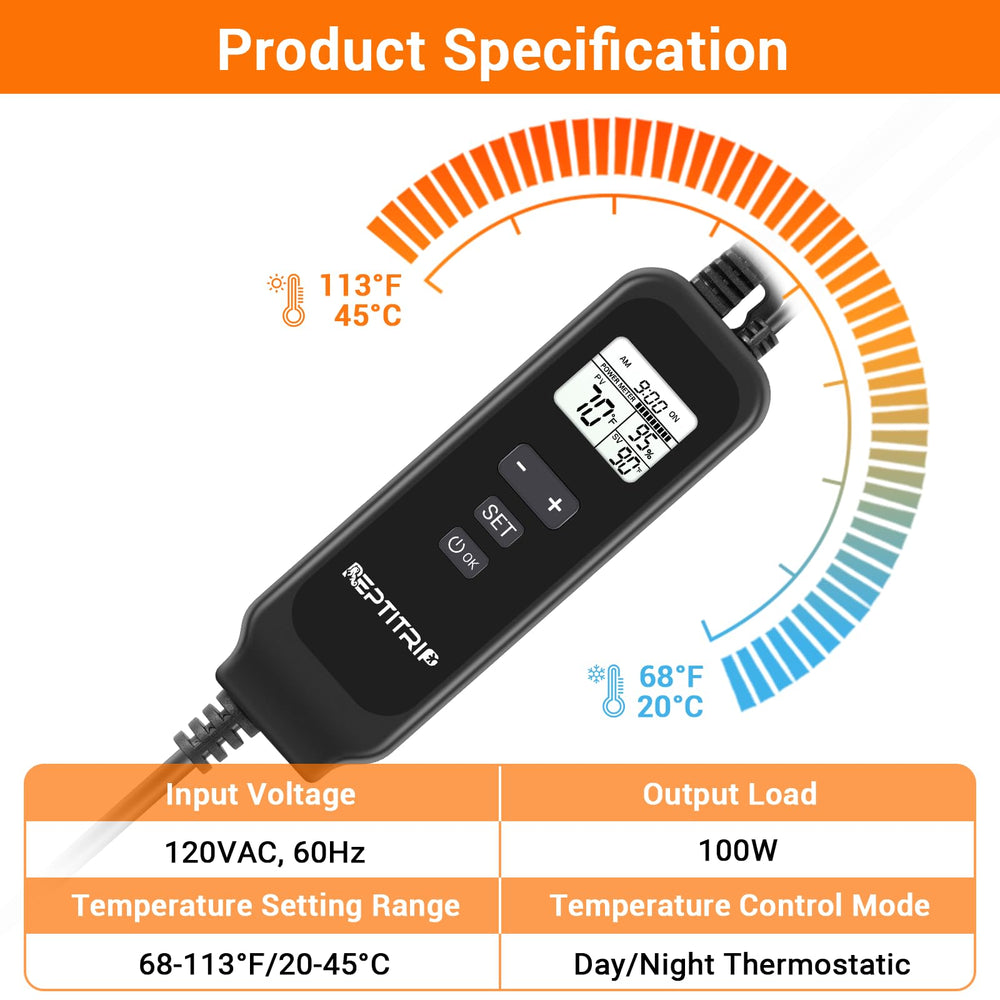 REPTITRIP high-temperature warning sticker signals safe surface temps