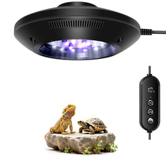REPTITRIP LED UVB light 8W timer demonstrates energy-efficient reptile lighting.