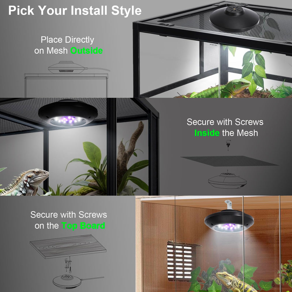 REPTITRIP LED UVB light adjustable brightness for flexible day-night cycles.