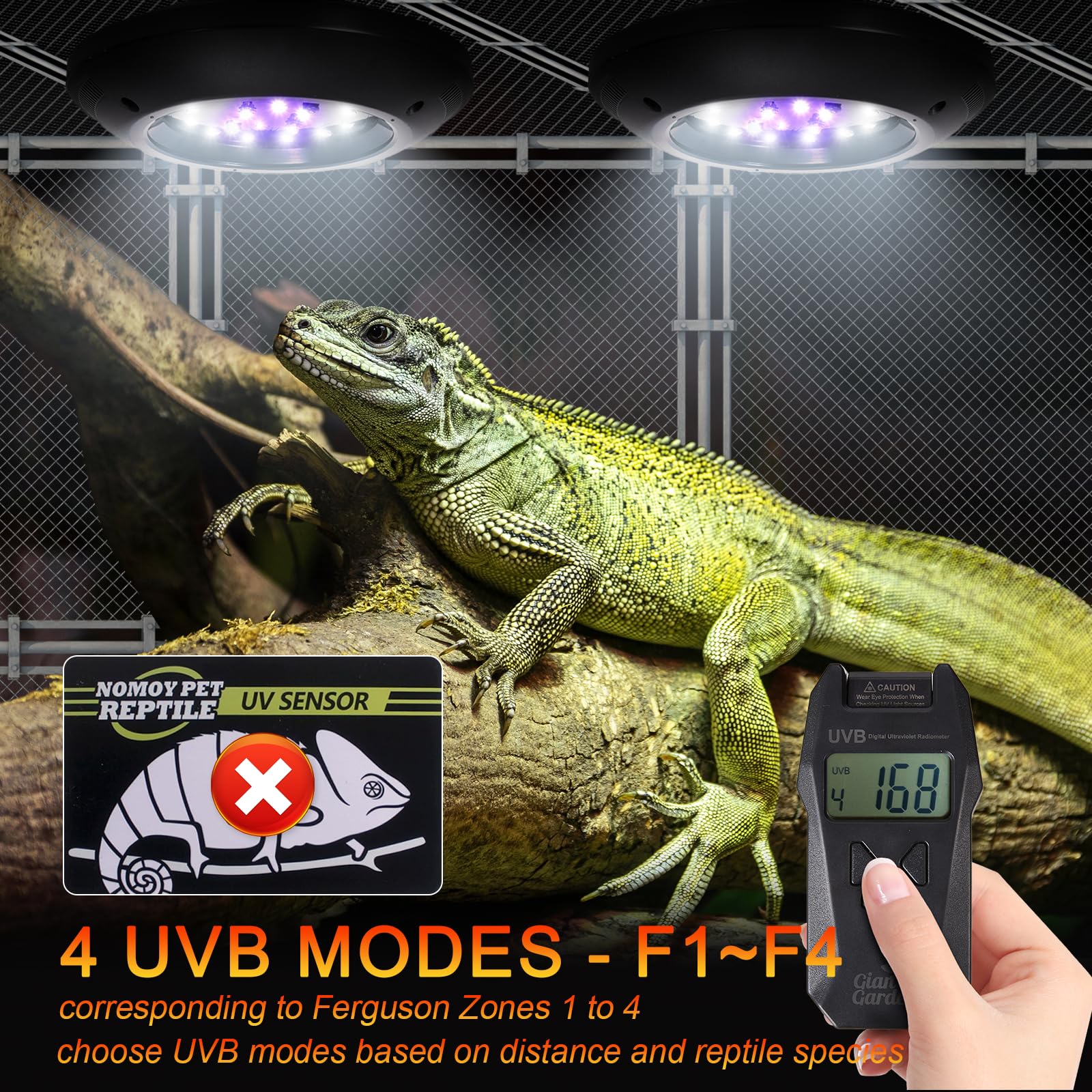 REPTITRIP LED UVB light is not a heating lamp, safeguarding enclosure safety.