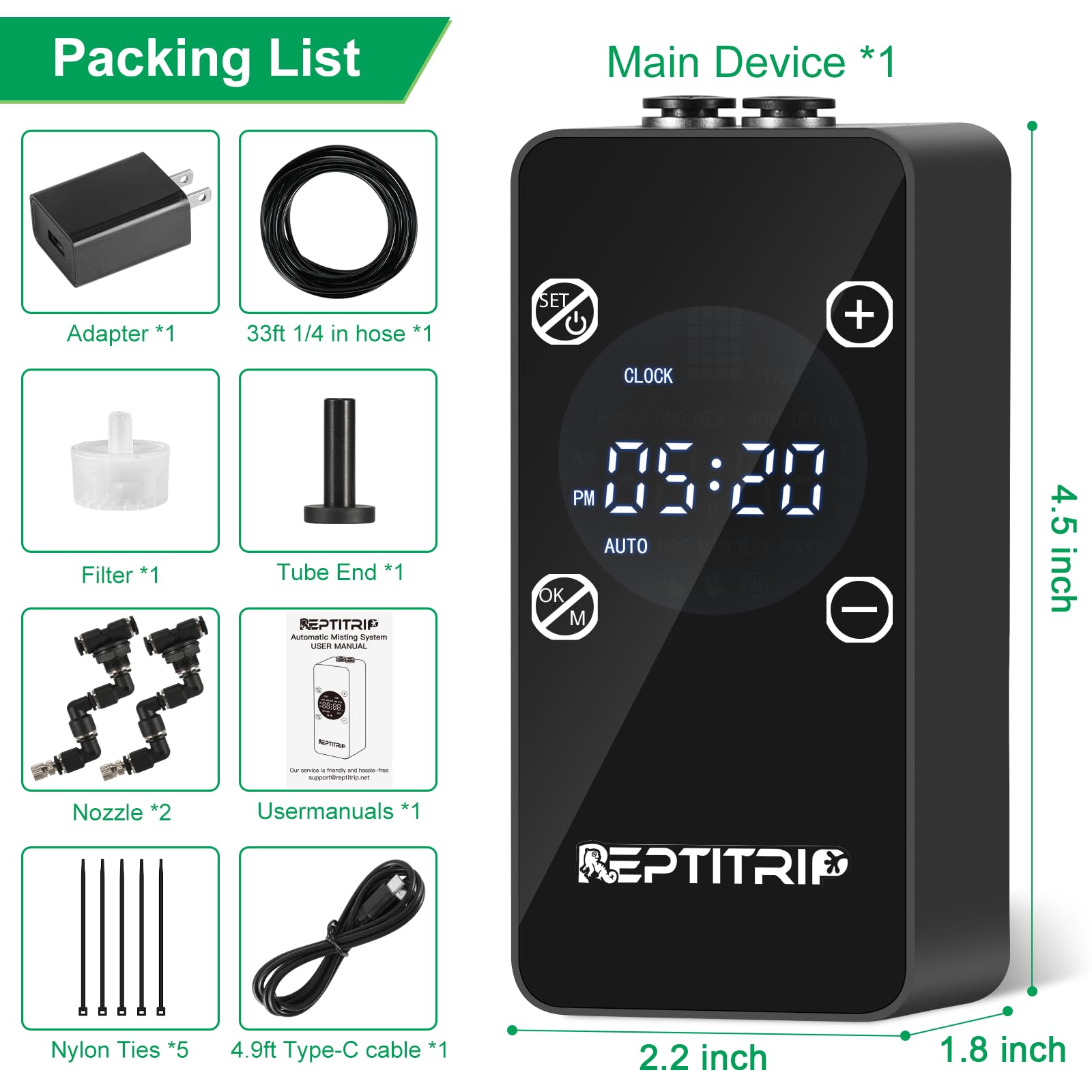REPTITRIP reptile mister no water tank relies on bucket reservoir for flexible refills.