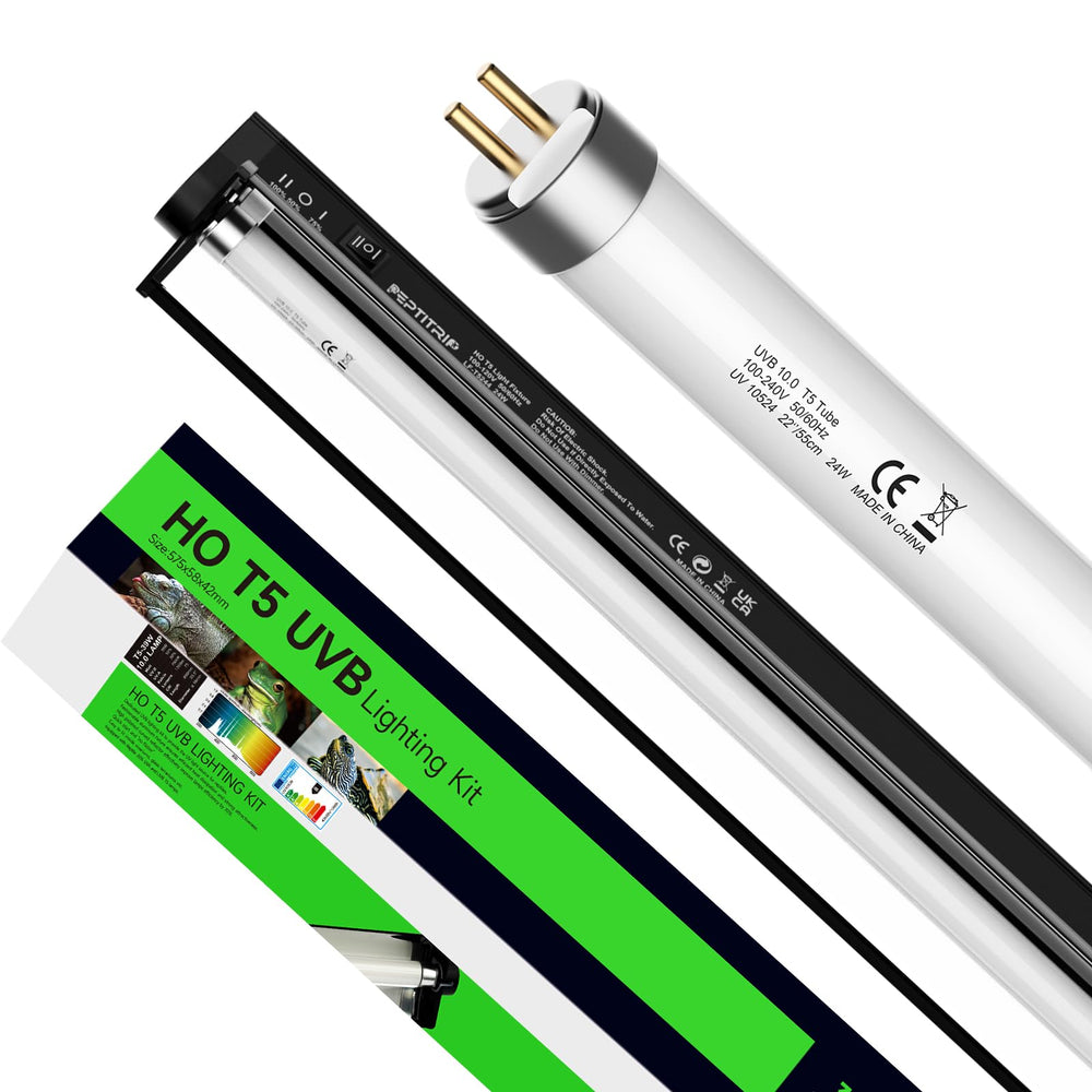 REPTITRIP T5 UVB light 23in front view promotes basking UV exposure.