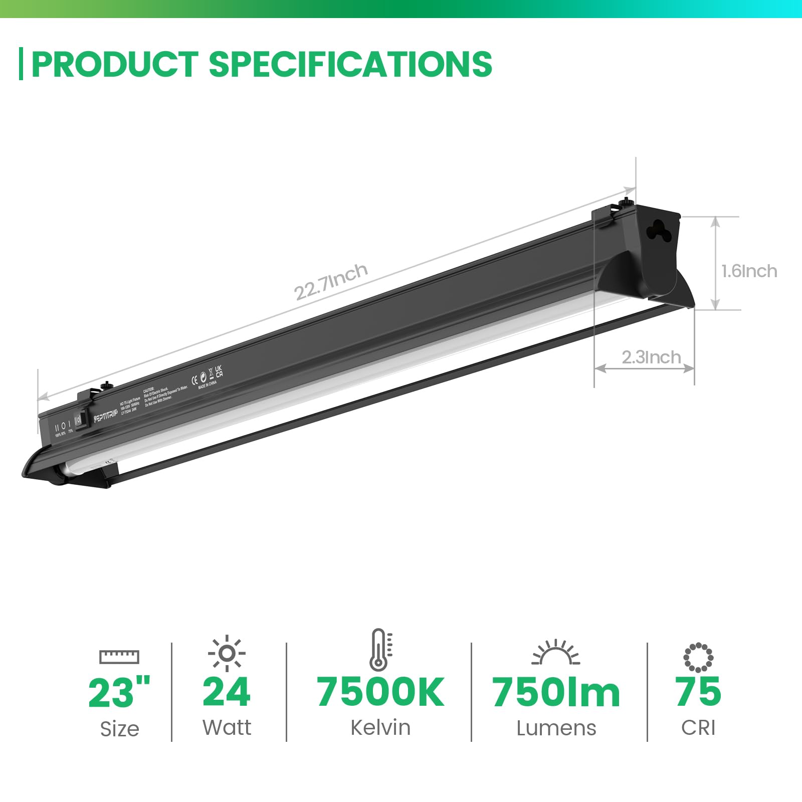 REPTITRIP T5 UVB light with on-off switch enables quick control.