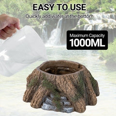 REPTIZOO 1000ml detachable tank simplifies refills during misting sessions.