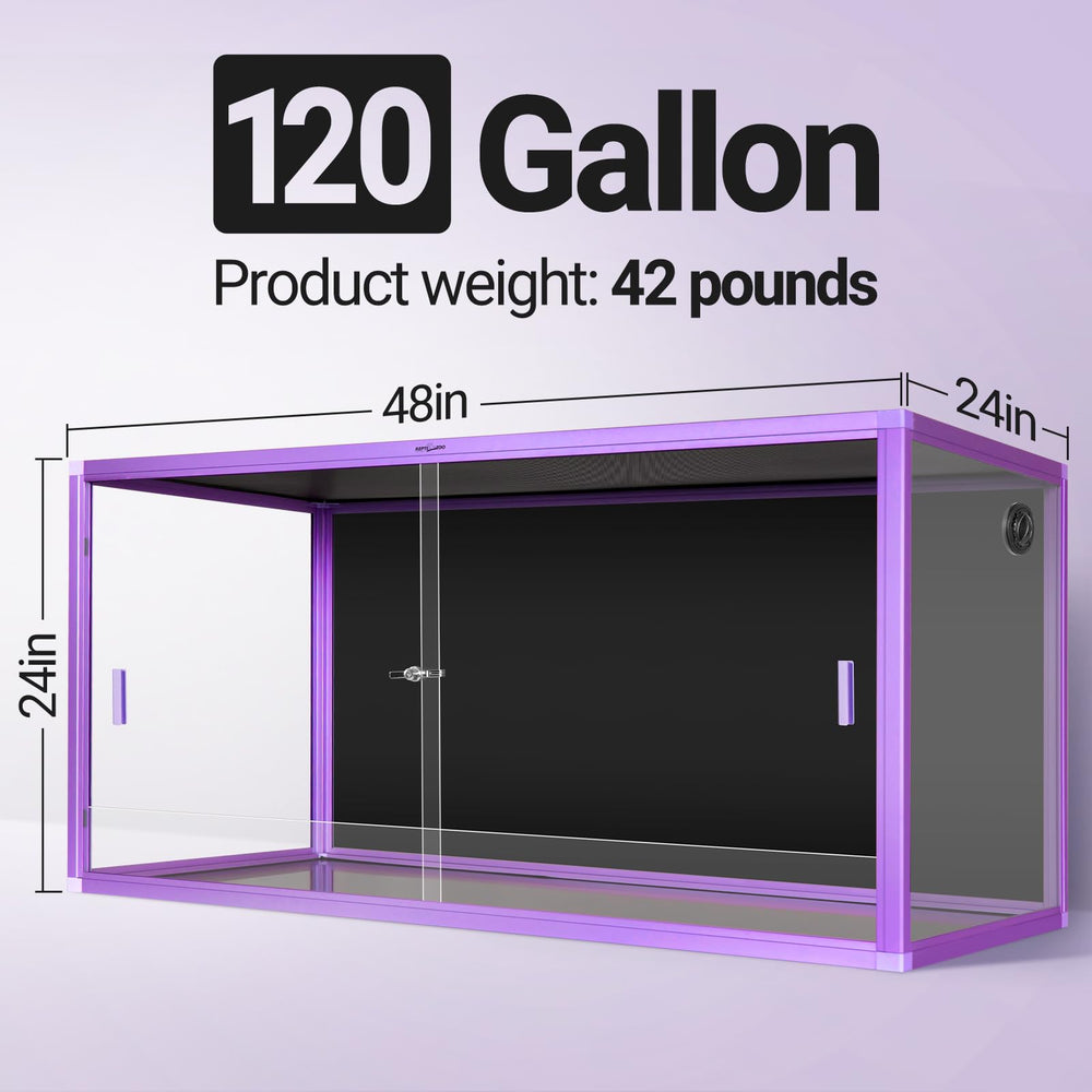 REPTI ZOO 120 gallon top view showing interior space
