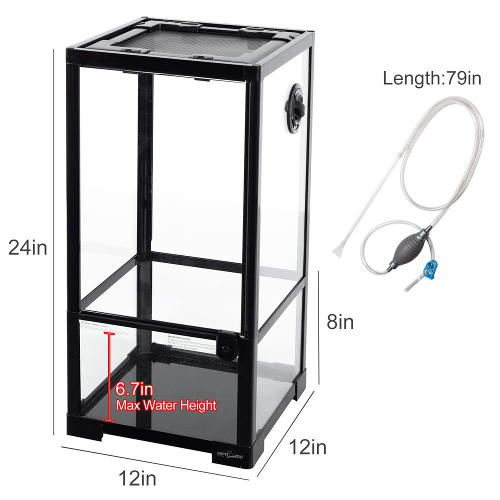 REPTIZOO 15 Gal terrarium side view highlighting compact footprint