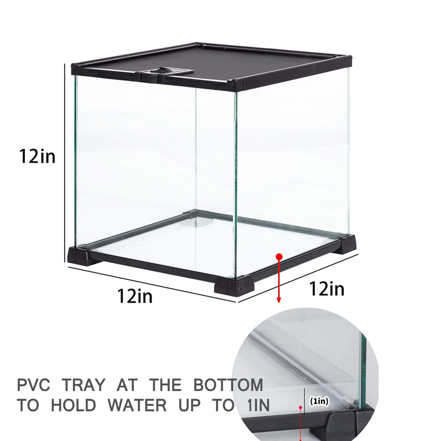 REPTI ZOO 8-gallon terrarium compact design for space-saving reptile setups.
