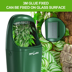 REPTIZOO 800ml capacity water dispenser reduces refill frequency in busy terrariums