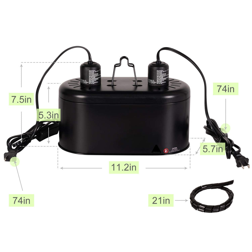 REPTI ZOO ceramic-caps highlight heat-resistant, durable construction for long-term use.
