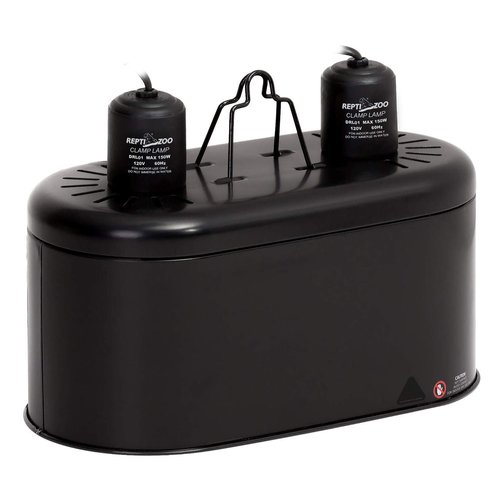REPTI ZOO dual-reptile-light-fixture dome-uvb-lamp-cap delivers consistent basking heat.