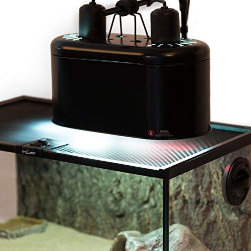 REPTI ZOO hanging-hook-ready unit simplifies mounting with compatible stands.