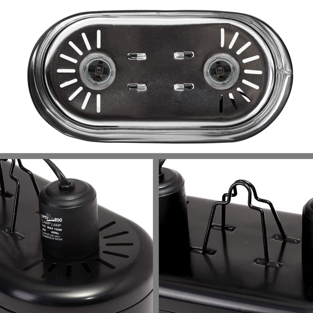 REPTI ZOO independent-switch fixture lets you control two lamps separately.