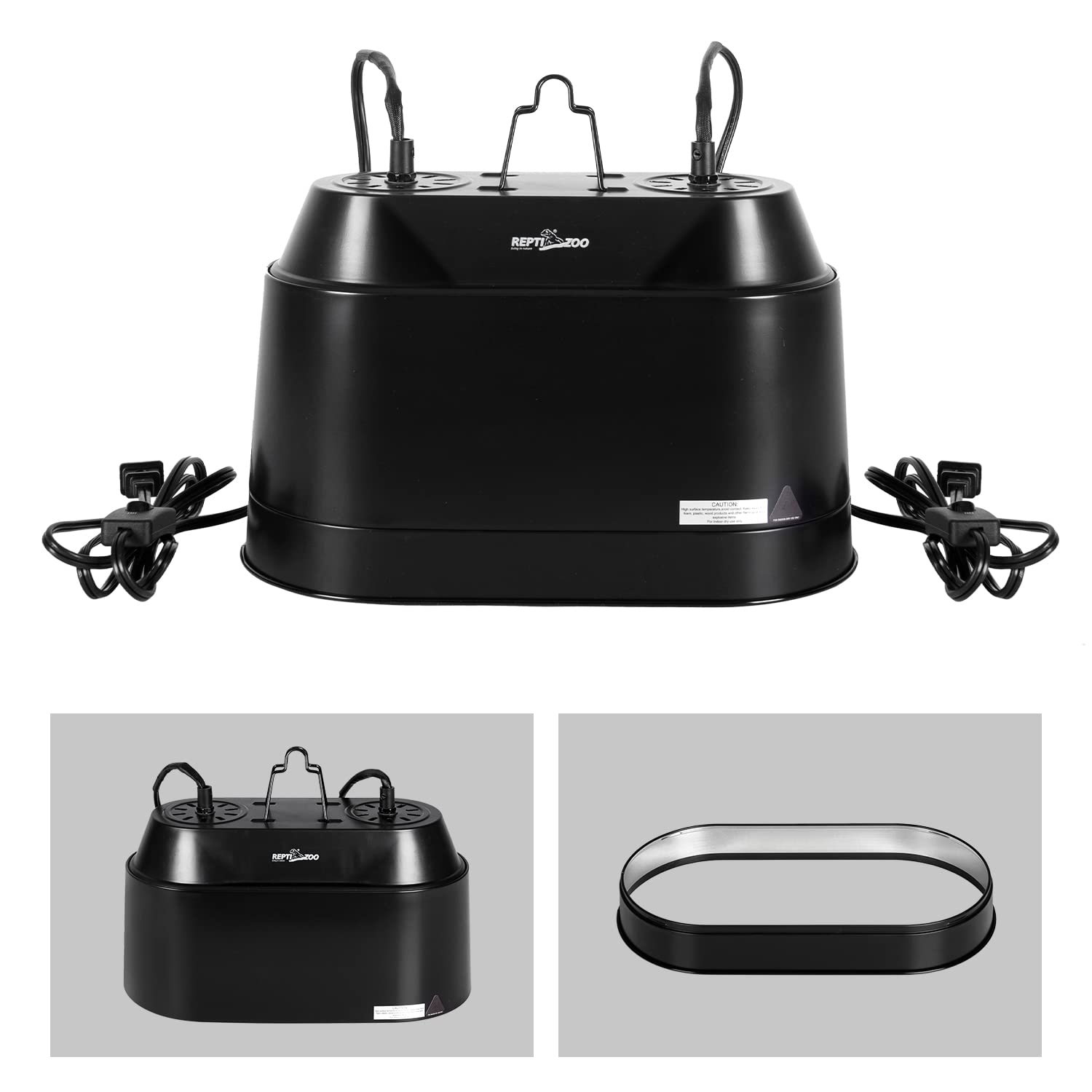REPTI ZOO Dual Reptile Light Fixture side view highlighting compact profile