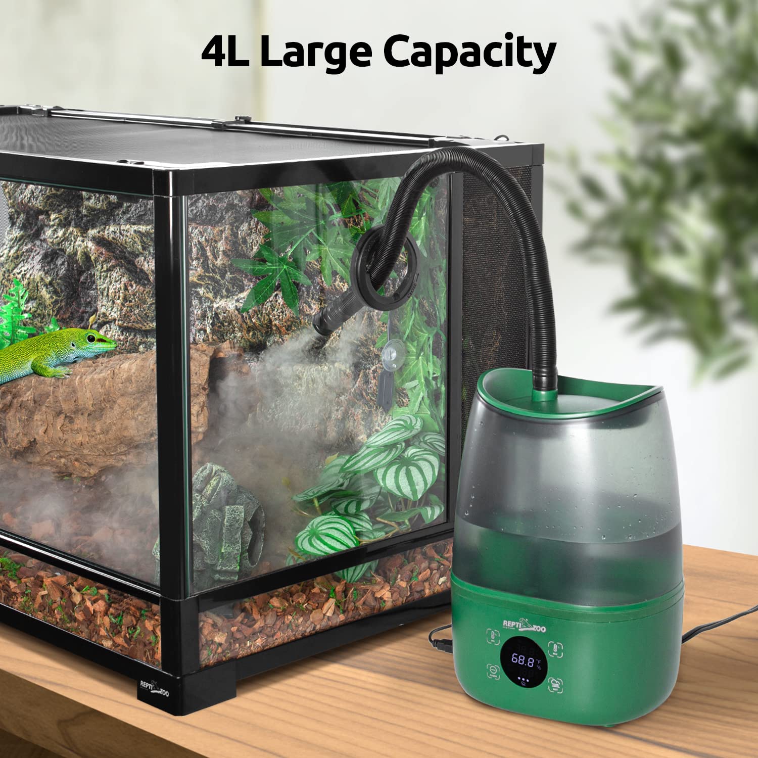 REPTIZOO easy clean lid design for quick refills