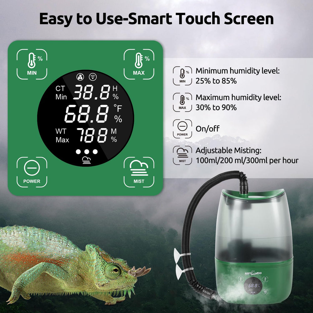 REPTIZOO extended misting tube allows flexible placement in large tanks