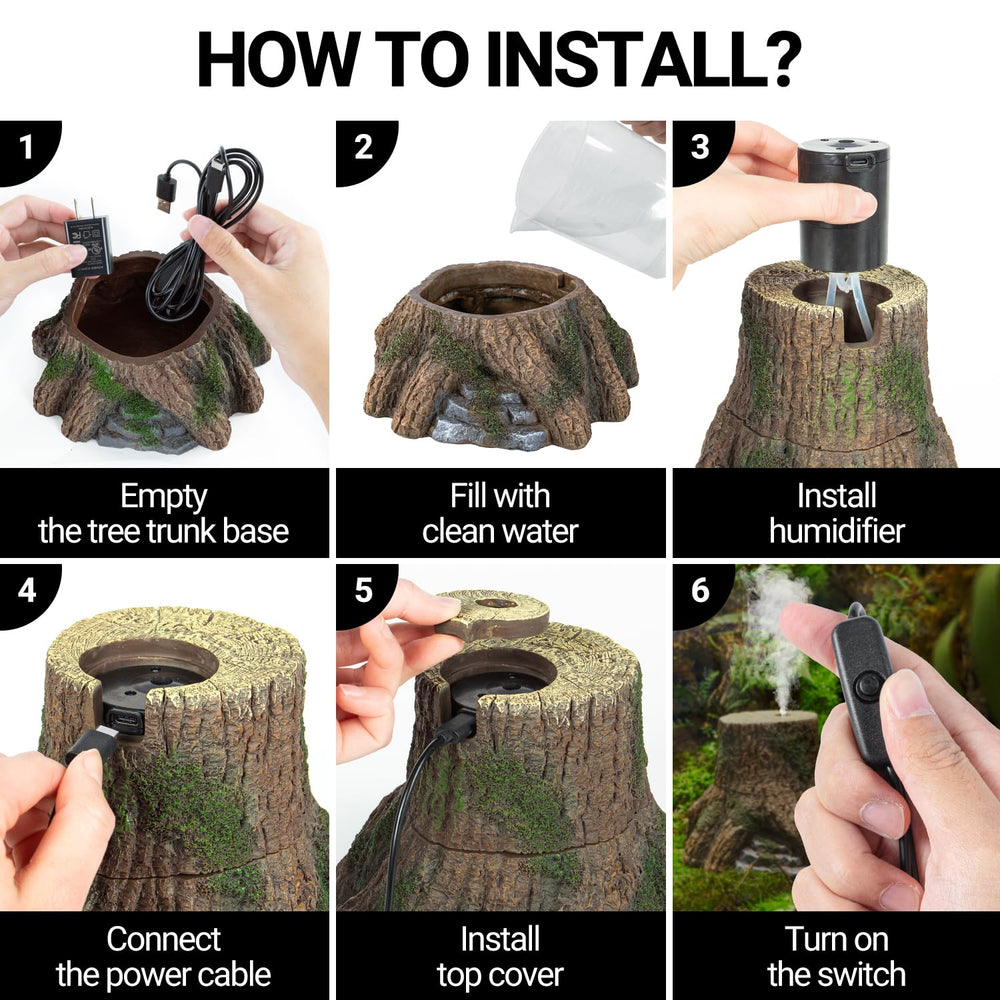 REPTIZOO fogger cycle maintains humidity with on/off intervals.