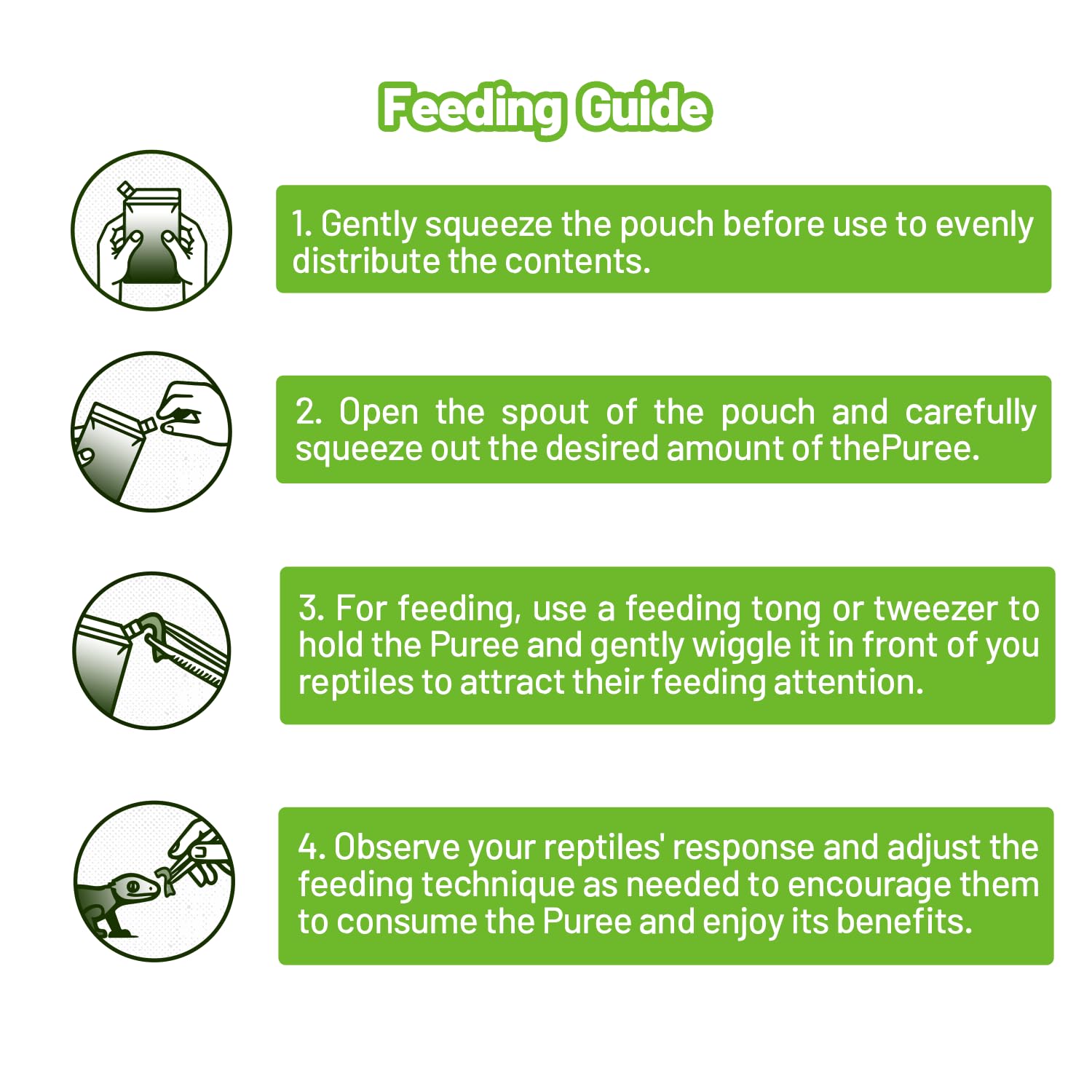 REPTIZOO FRIENDLY gecko feeding session image showing room-temperature serving.