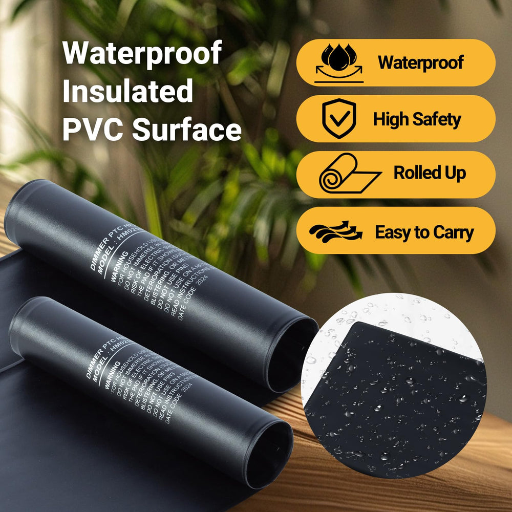 REPTI ZOO heat pad in turtle habitat providing reliable warmth for basking spots.