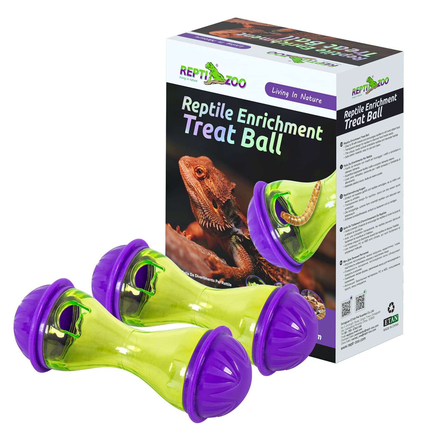 REPTIZOO leak-feeding toy attracts attention and promotes active feeding for bearded dragons