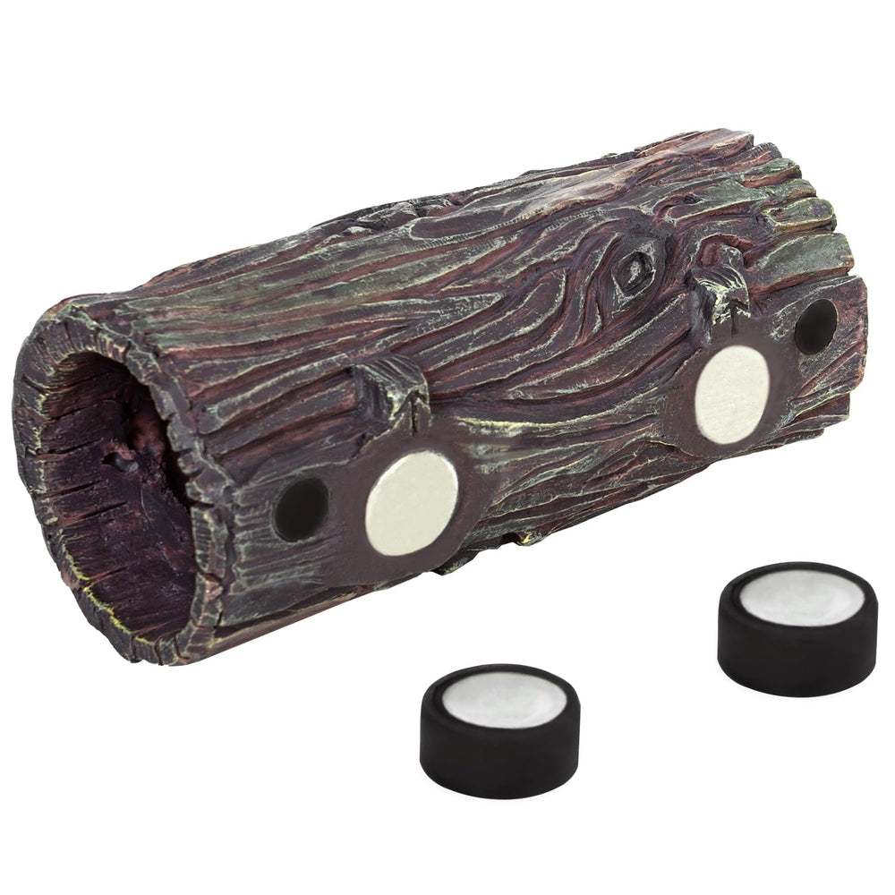 REPTIZOO magnetic reptile hide cave securely attaches to glass terrariums with strong magnet.