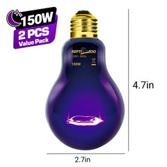 REPTIZOO moonlight infrared heat bulb providing gentle nocturnal warmth