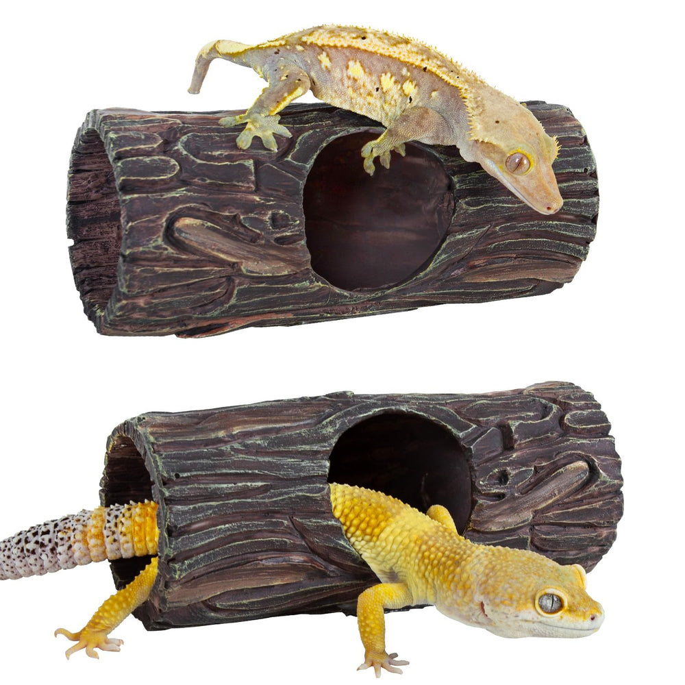 REPTIZOO natural-look terrarium decor enhances ambiance and provides hiding spots.