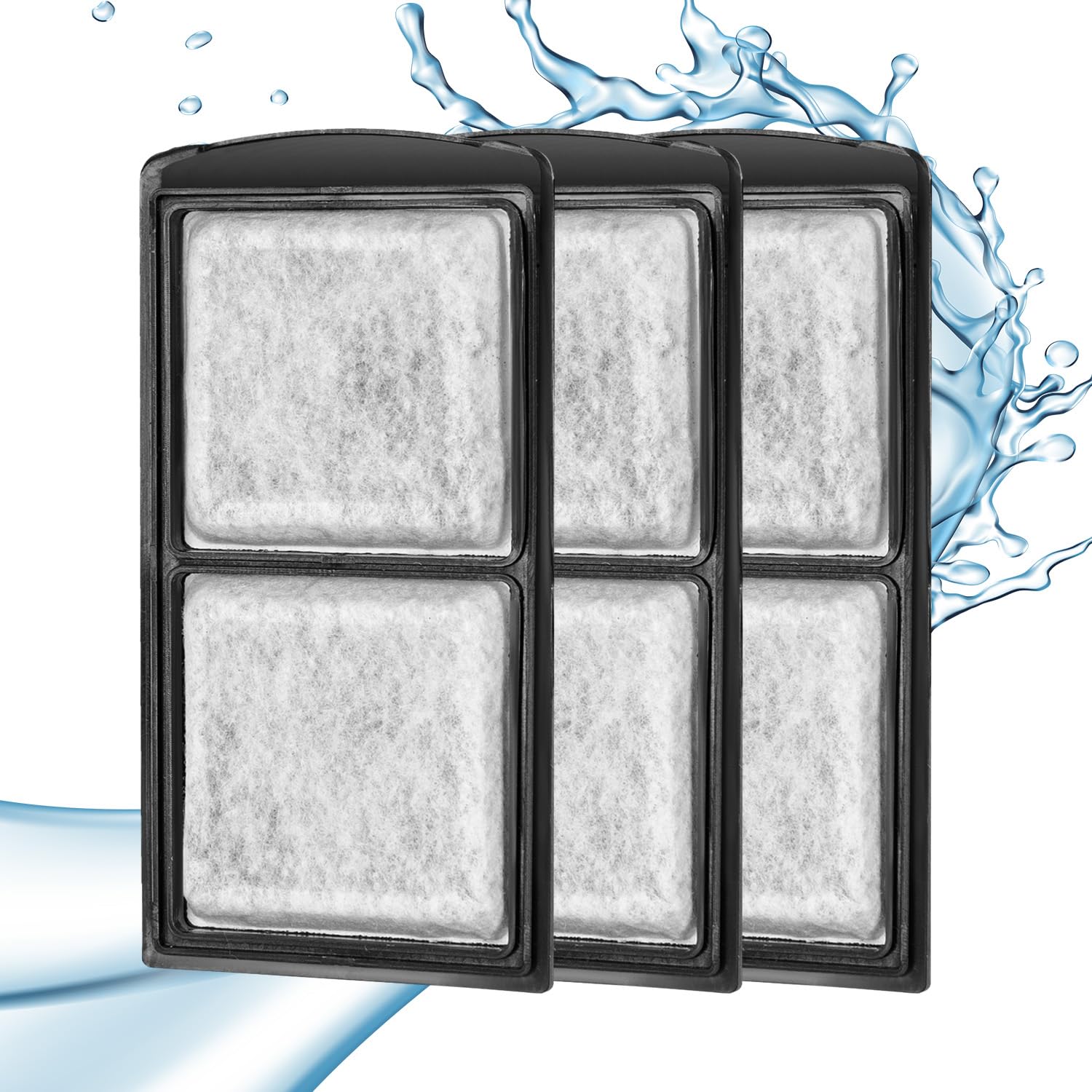 REPTIZOO replacement cartridge for turtle tank filter shows the 3-pack value for GLB08.