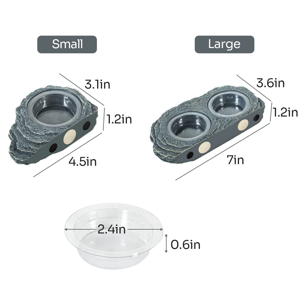 REPTIZOO reptile feeder ledge natural look highlights rock-like texture for natural habitat