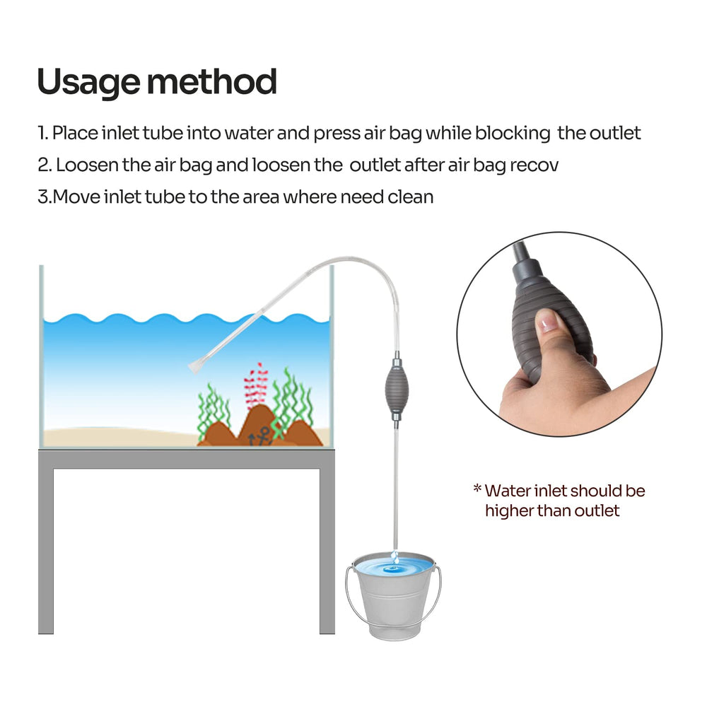 REPTIZOO 2-in-1 siphon cleaner set ready for water changes and cleaning