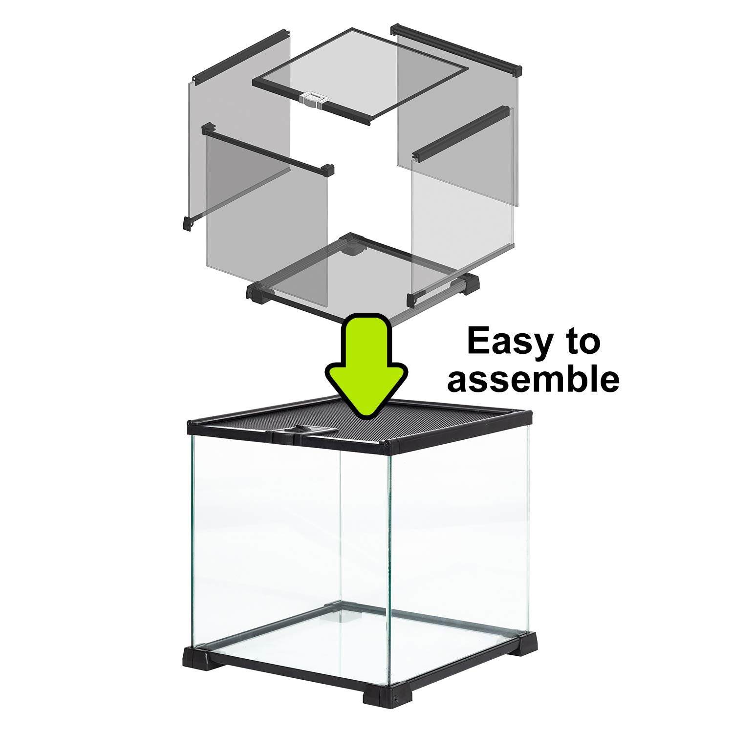 REPTI ZOO 12x12x12 inch terrarium suitable for geckos, tarantulas, etc.