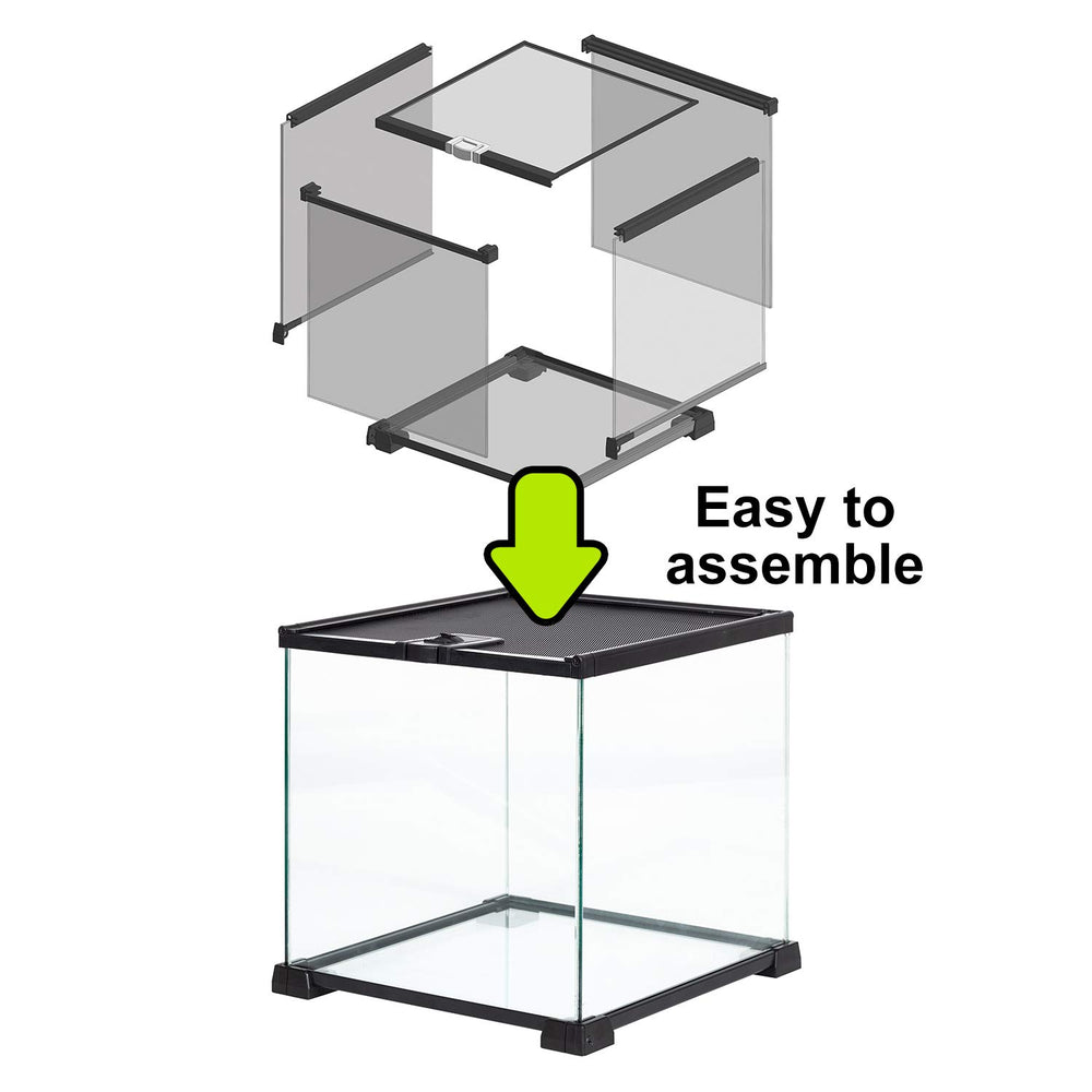 REPTI ZOO 12x12x12 inch terrarium suitable for geckos, tarantulas, etc.