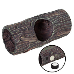 REPTIZOO magnetic hide attaches securely to glass terrariums with adjustable position.