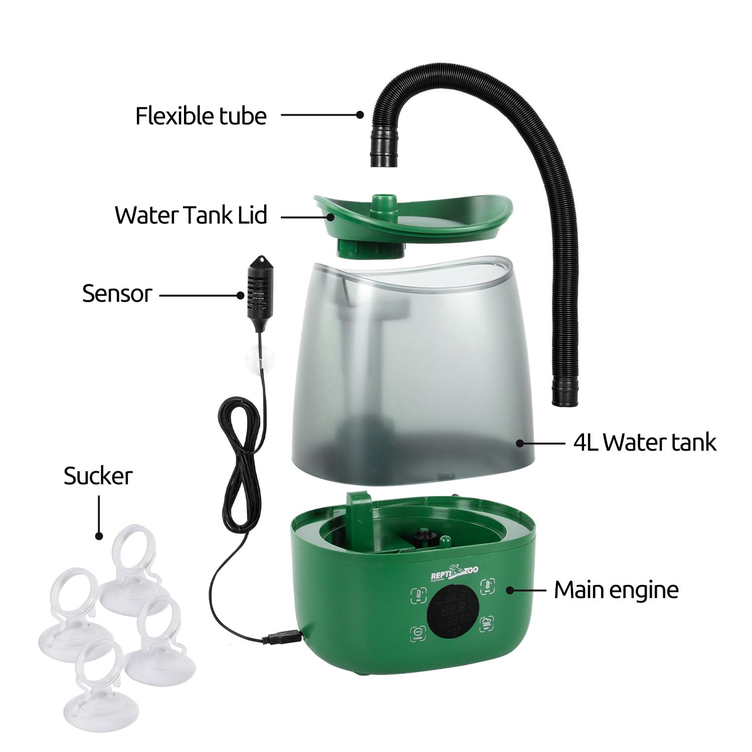 REPTIZOO terrarium misting system in action for habitat humidity