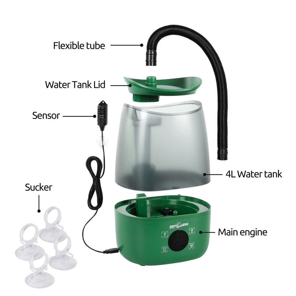 REPTIZOO terrarium misting system in action for habitat humidity