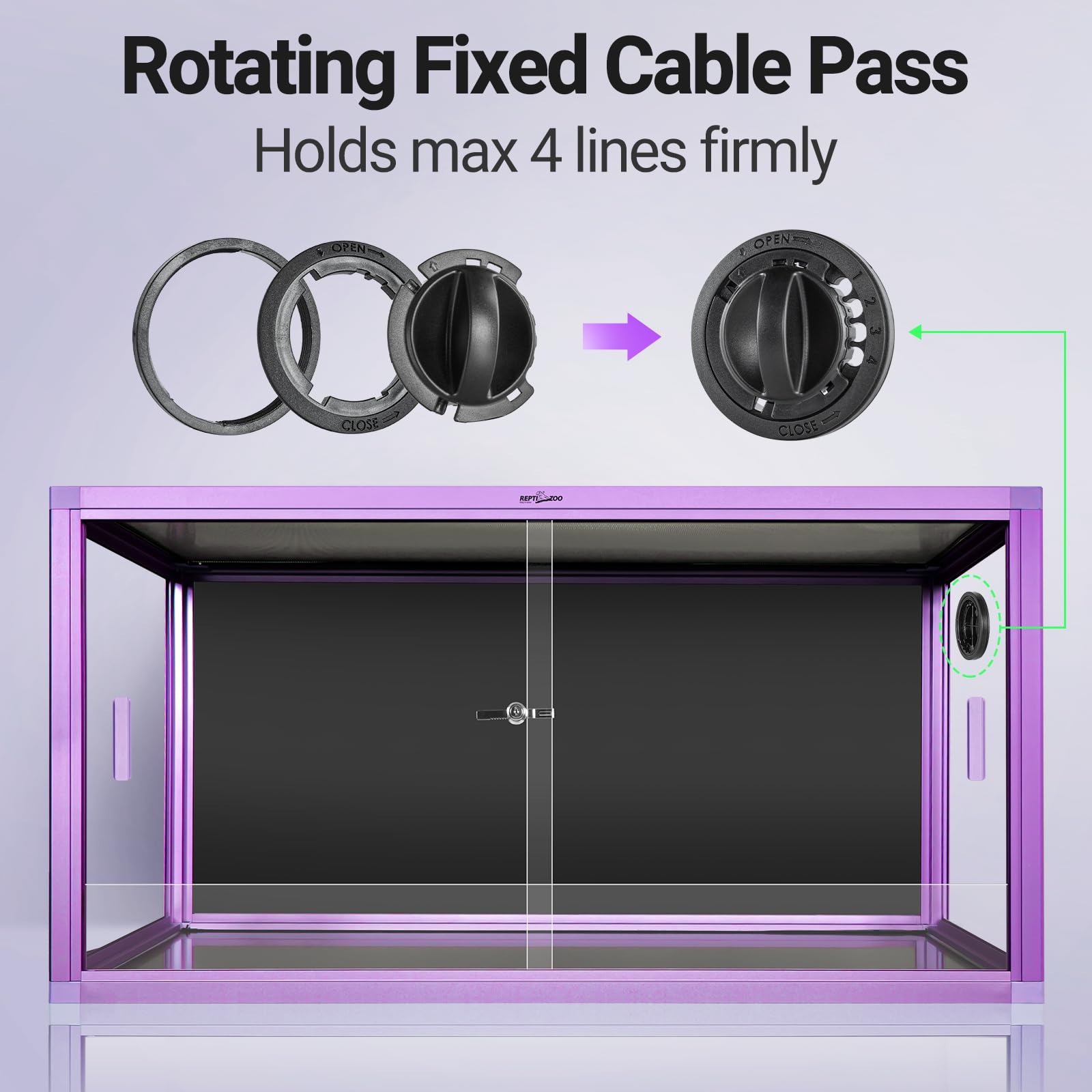 REPTI ZOO top mesh ventilation for airflow and lighting setup