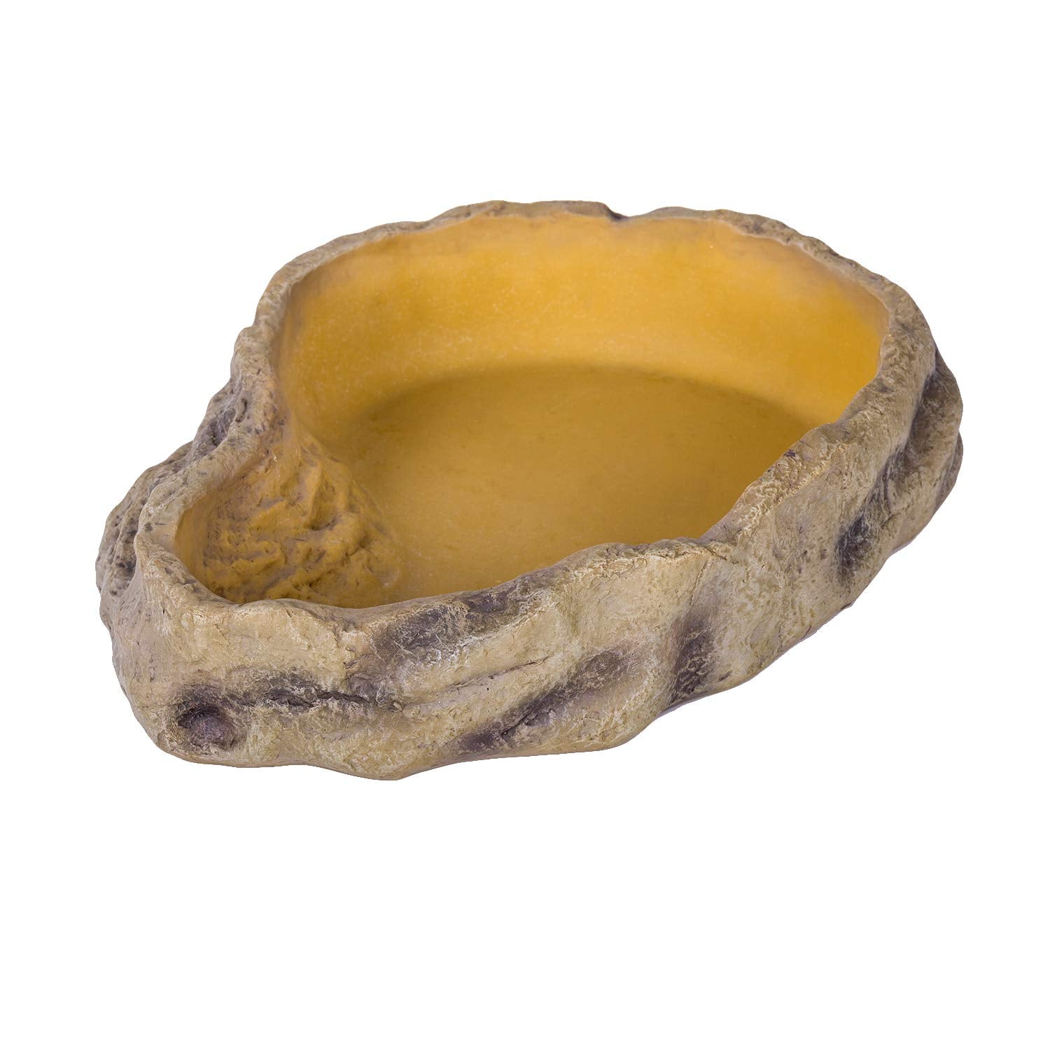 REPTIZOO water bowl soil-toned color blends with terrarium decor.